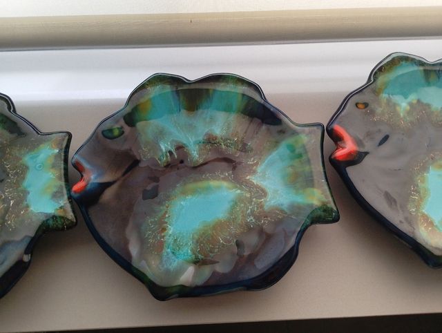 3 Platos Cerámica Pez