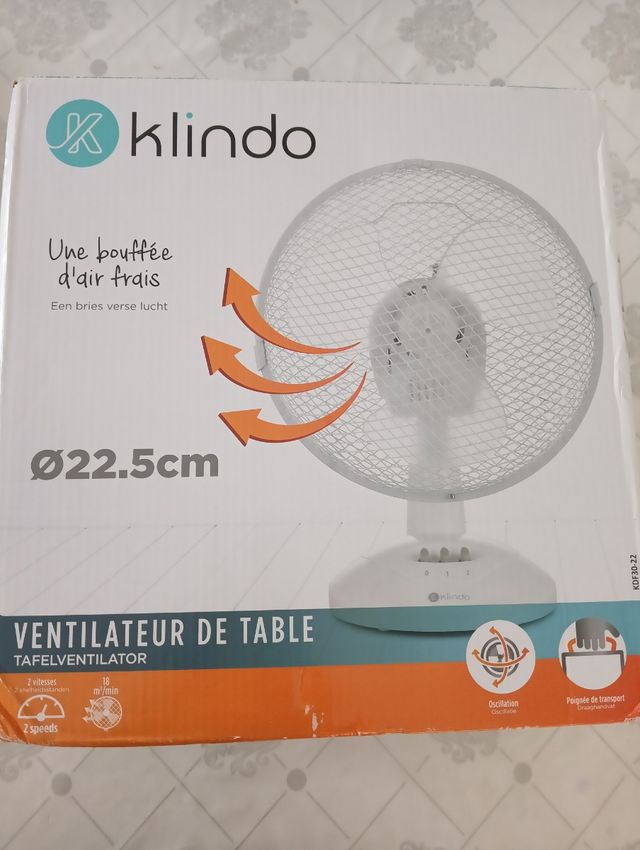 Ventilador Klindo de mesa - 22.5cm