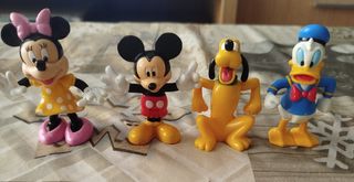 4 Figuras Disney: Mickey, Minnie, Pluto, Donald