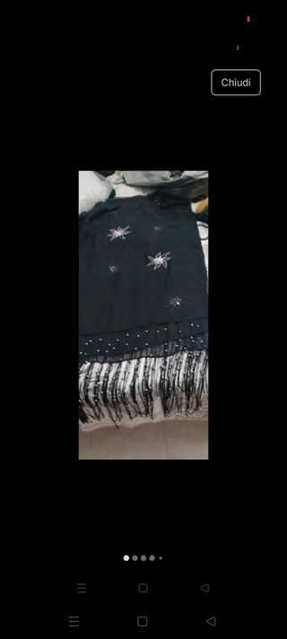 Pashmina nera ricamataPashmina foulard ricamato