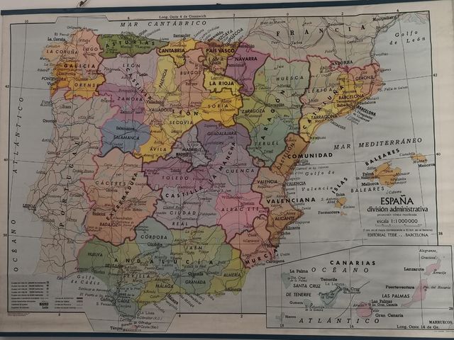 Mapa antiguo España - Div. administrativa