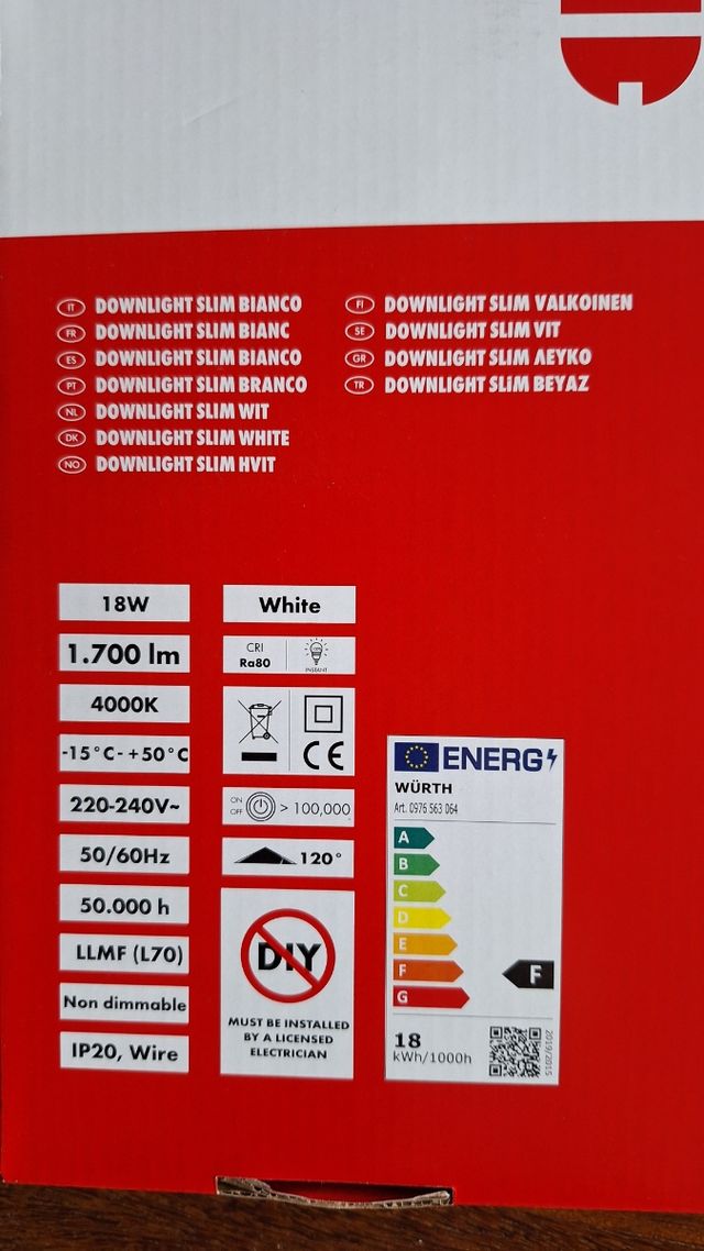 Lote de 8 Downlight LED blanco