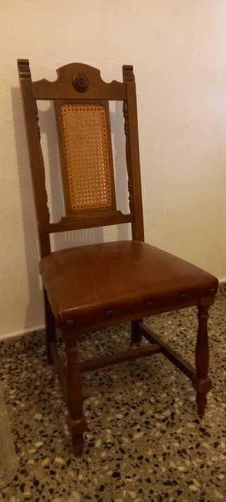 Silla castellana madera-piel