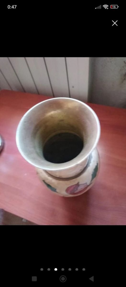 Jarrón Vintage Bronce Pintado