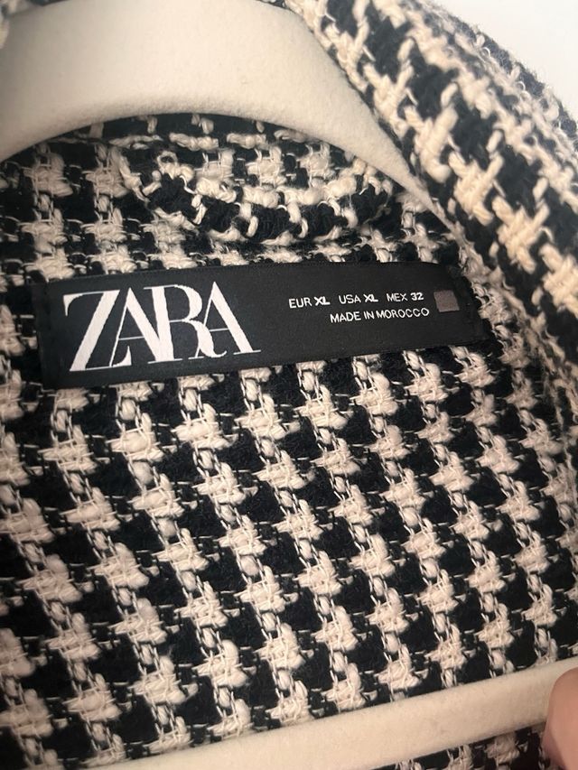 Sobrecamisa Zara -  cuadros blanco y negro
