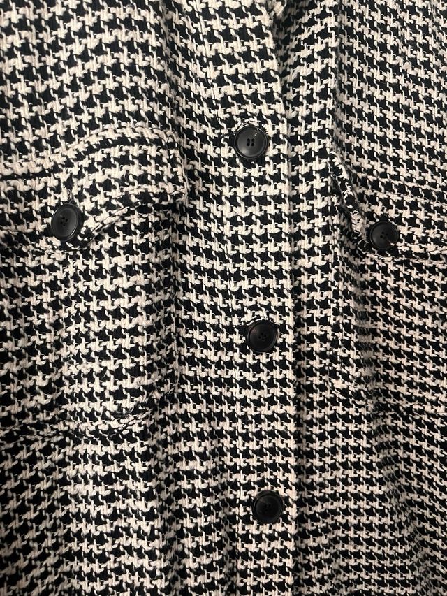 Sobrecamisa Zara -  cuadros blanco y negro