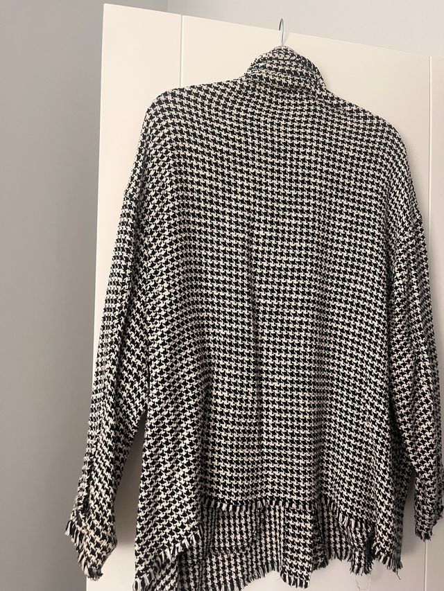 Sobrecamisa Zara -  cuadros blanco y negro