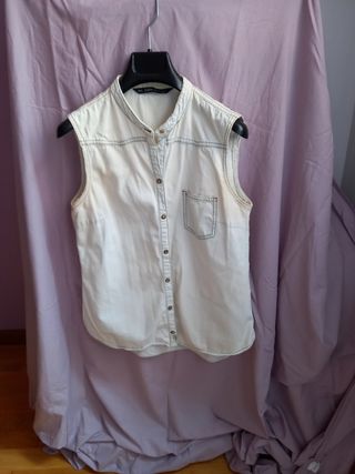 Blusa azul tipo vaquera