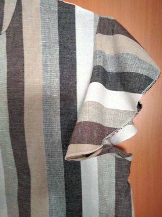 Camicia a righe beige e marrone