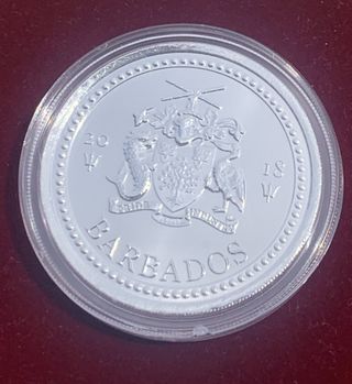 Moneda de plata 1 dollar 2018 Barbados Trident