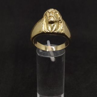 Sello Cara de Cristo de oro 18k, 12.65 g, T-30.