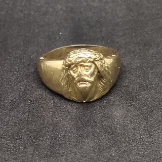 Sello Cara de Cristo de oro 18k, 12.65 g, T-30.