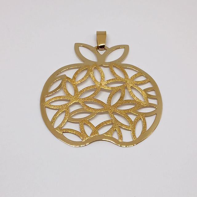 Colgante Oro Manzana Flores