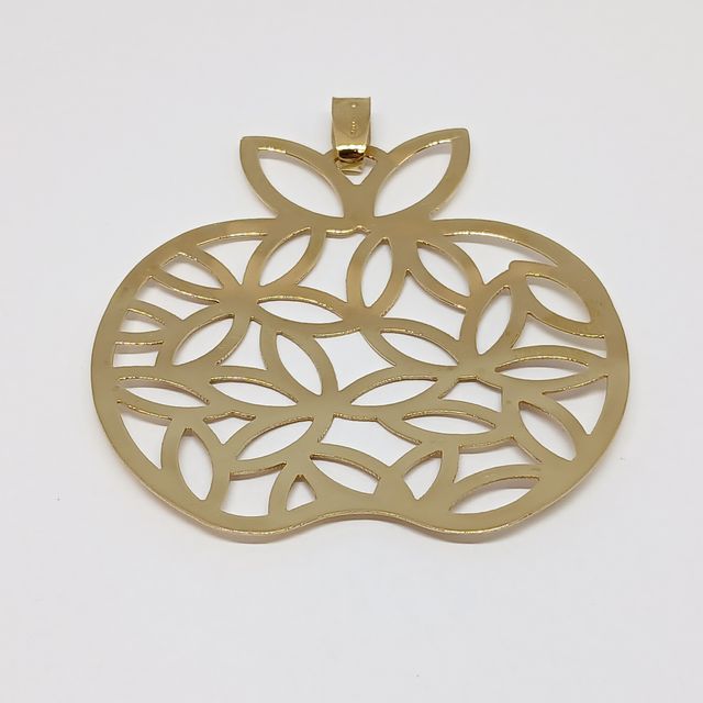Colgante Oro Manzana Flores