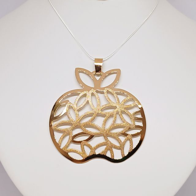 Colgante Oro Manzana Flores