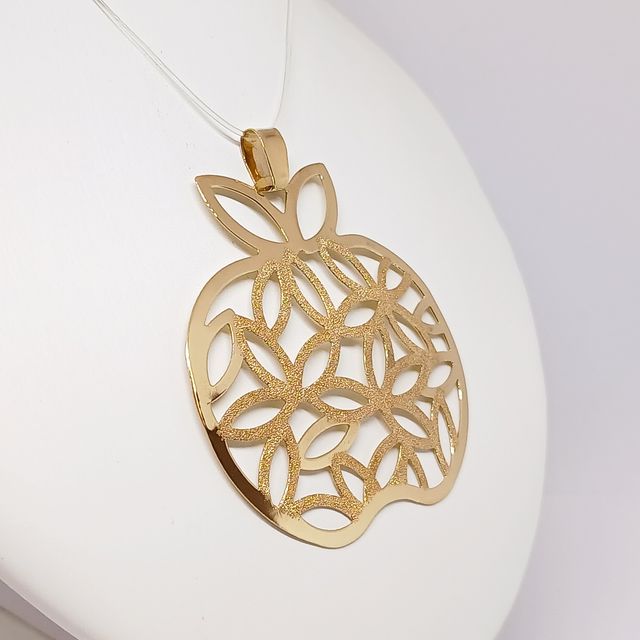 Colgante Oro Manzana Flores