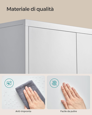 Armadietto Garage a 5 Ripiani con 2 Ante, Armadio