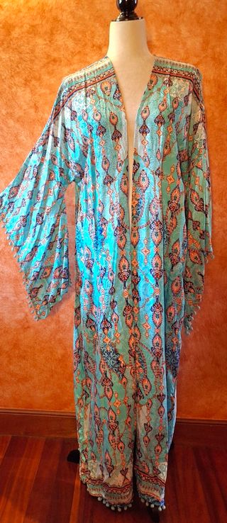 Kimono Jaase largo turquesa
