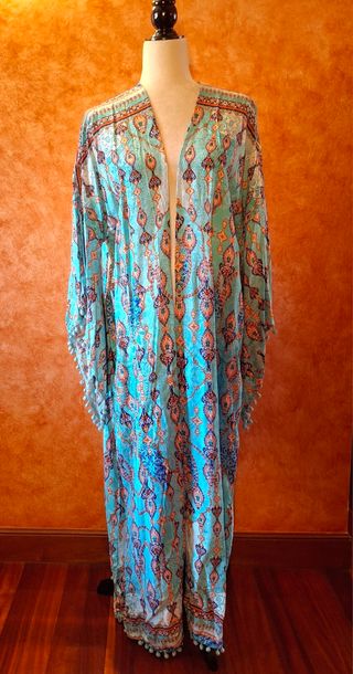 Kimono Jaase largo turquesa