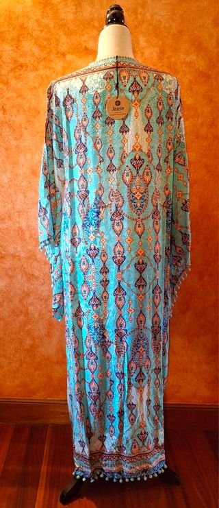 Kimono Jaase largo turquesa