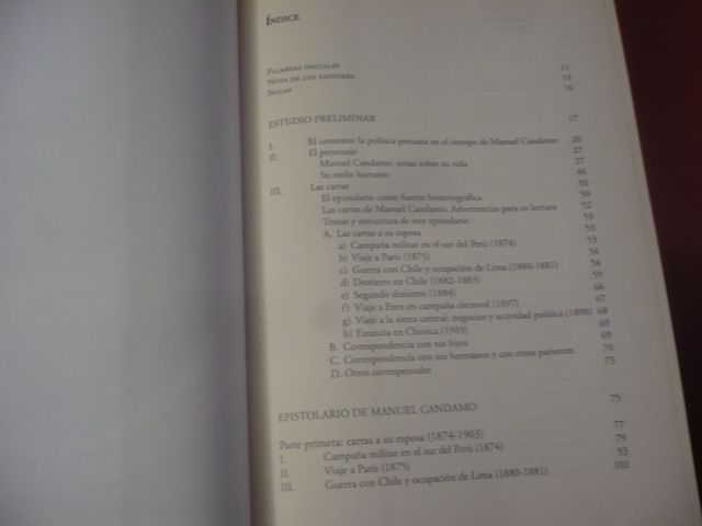 EL PERU DESDE LA INTIMIDAD EPISTOLARIO CANDAMO