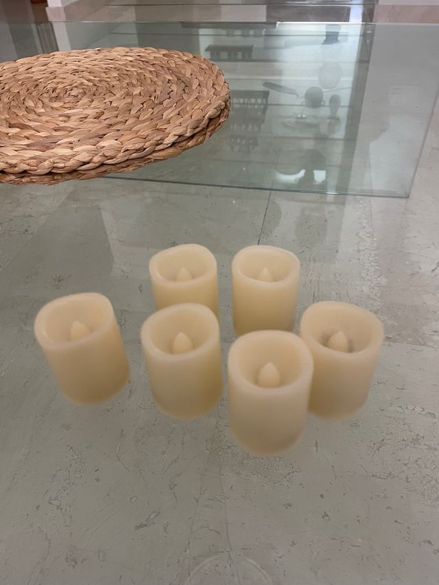 6 Velas LED Beige - Decoración
