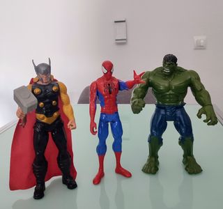 Figuras Marvel: Spiderman, Thor, Hulk 