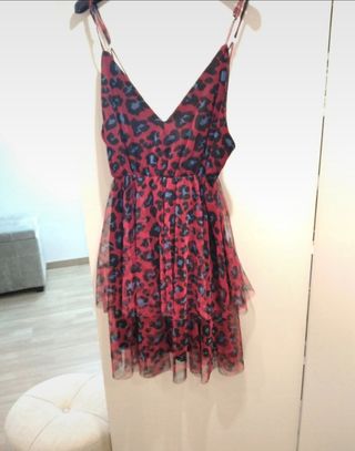 Vestito Leopardo Rosso e Blu