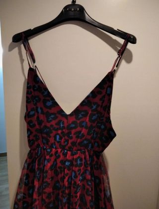 Vestito Leopardo Rosso e Blu