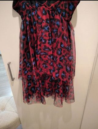 Vestito Leopardo Rosso e Blu