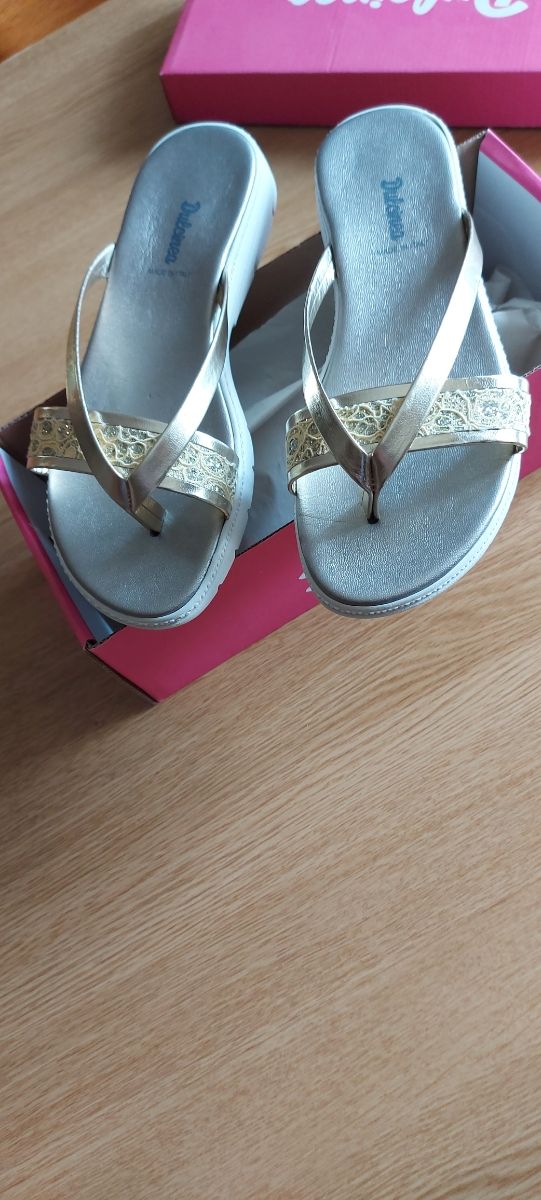 Ciabatte oro/argento n.36