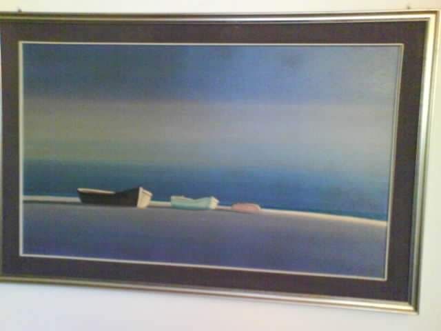 Quadro Dipinto Mare - Blu Grigio