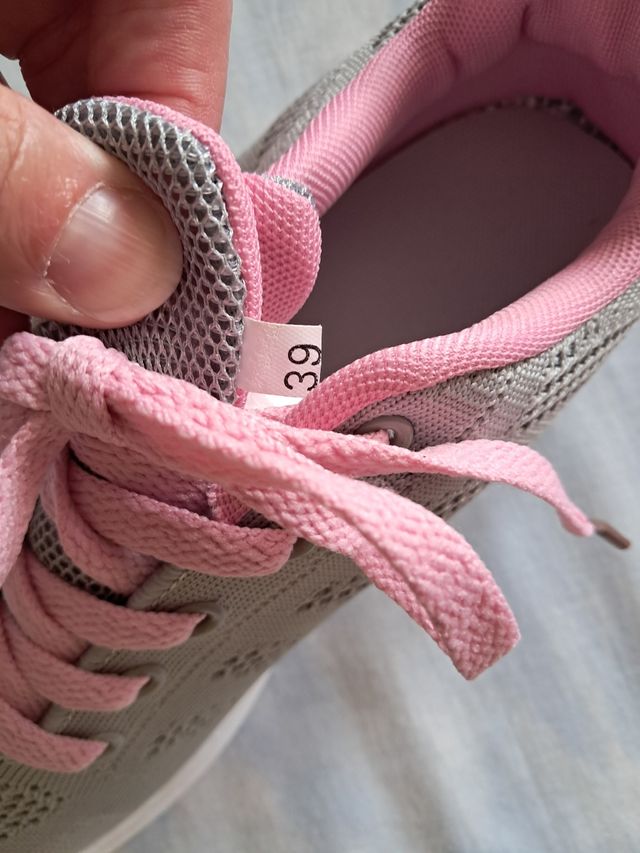 Zapatillas deporte gris-rosa