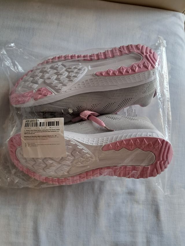 Zapatillas deporte gris-rosa