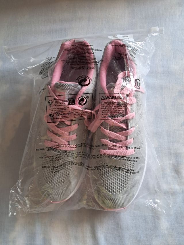 Zapatillas deporte gris-rosa