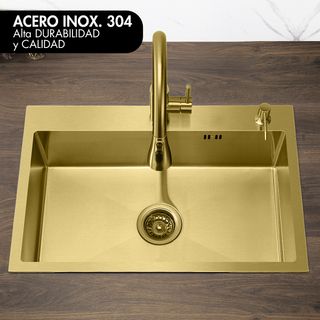 Fregadero acero inox. oro 60x45cm