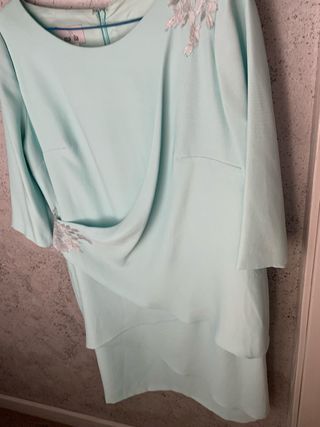 Vestido fiesta gasa celeste