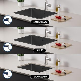 Fregadero Sobre -  acero inox 60x45 Negro