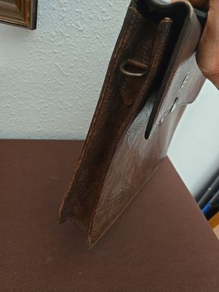 Cartera Piel Marrón Vintage