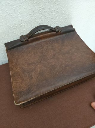 Cartera Piel Marrón Vintage