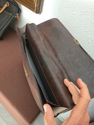 Cartera Piel Marrón Vintage