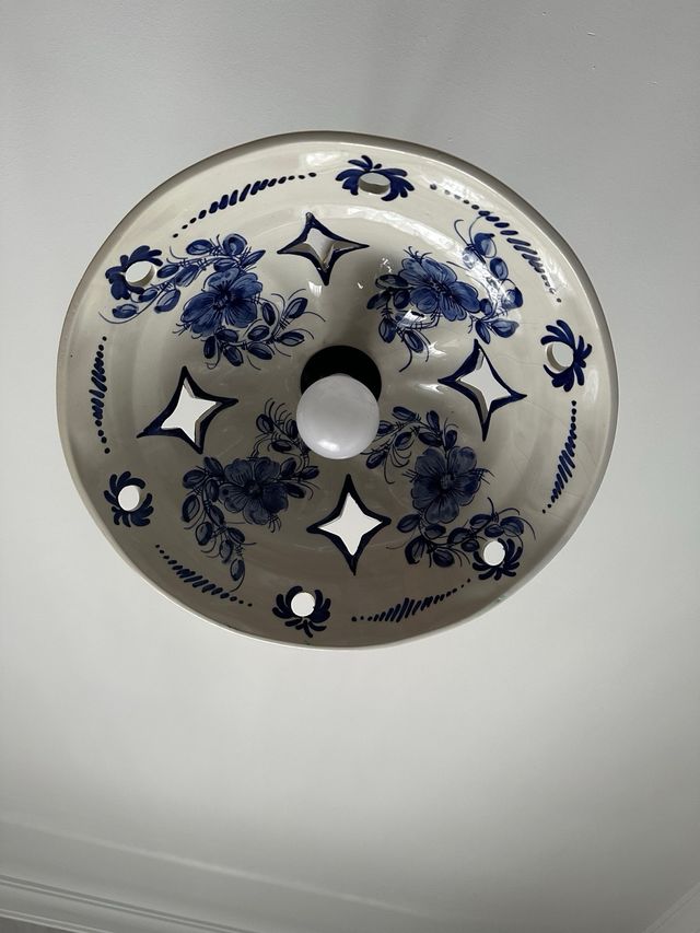 Plafón Cerámica Azul y Blanco