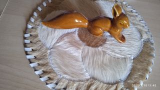 Tappetino scrivania pelle beige-marrone