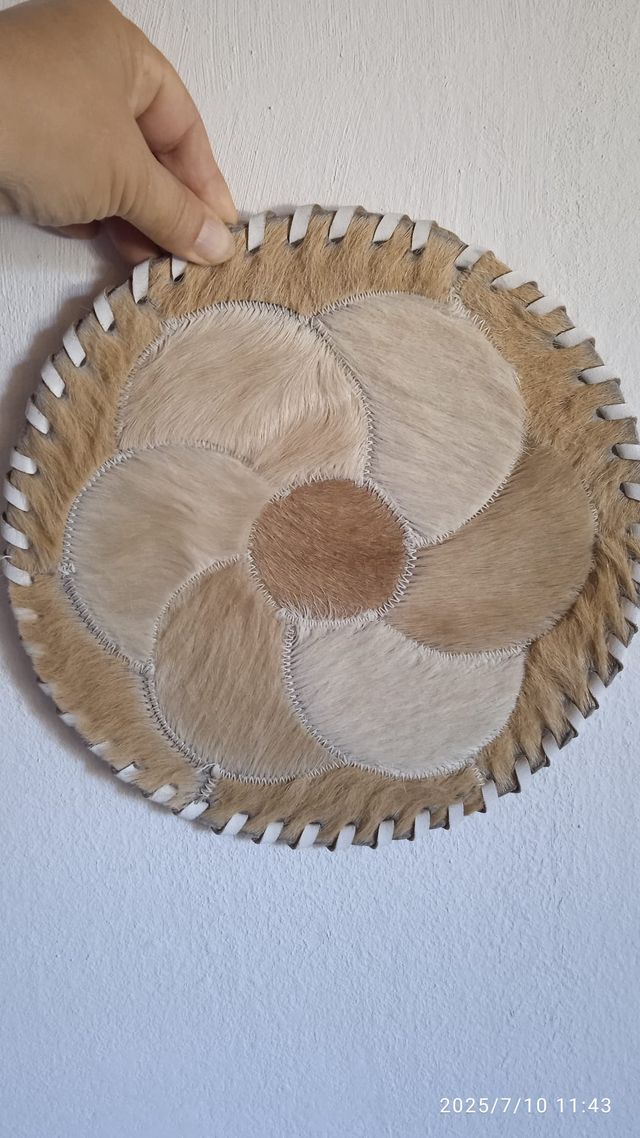 Tappetino scrivania pelle beige-marrone