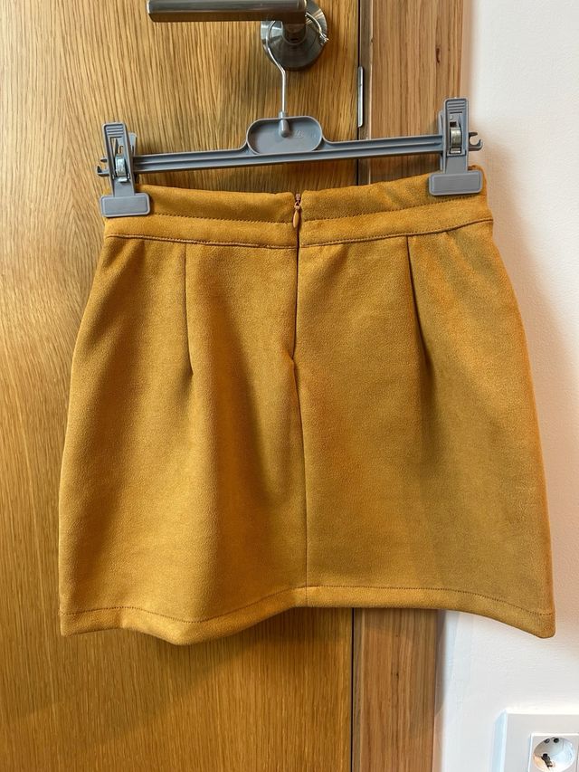 Minifalda mostaza de ante talla XS