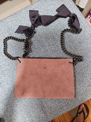 Bolso bandolera rosa | Piel