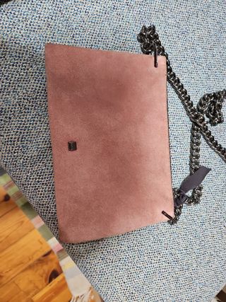 Bolso bandolera rosa | Piel