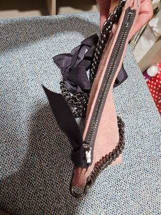 Bolso bandolera rosa | Piel