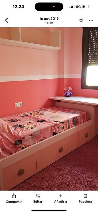 Cama infantil rosa palo -