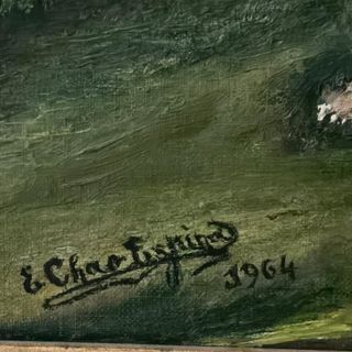 Cuadro firmado a mano por Enrique Chao Espiña 1964